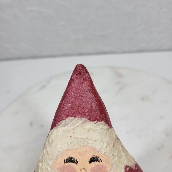 Vintage Santa Claus Sack Red Hand Made Stuffed Christmas Decor Signed 1989 - Picture 9 of 13